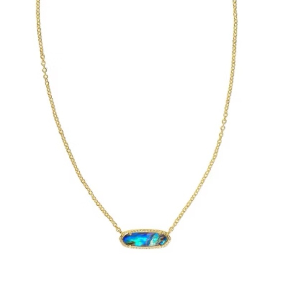 Kendra Scott Eva 14k Gold Multicolor Abalone 19” Pendant Necklace - Picture 2 of 12